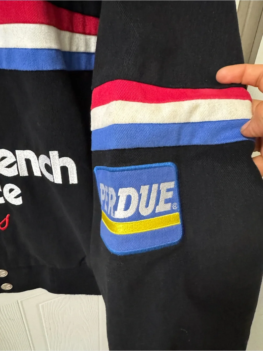 Chase Authentics Black Goodwrench Racing Bomber with Red, White & Blue Stripes